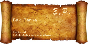 Bak Panna névjegykártya